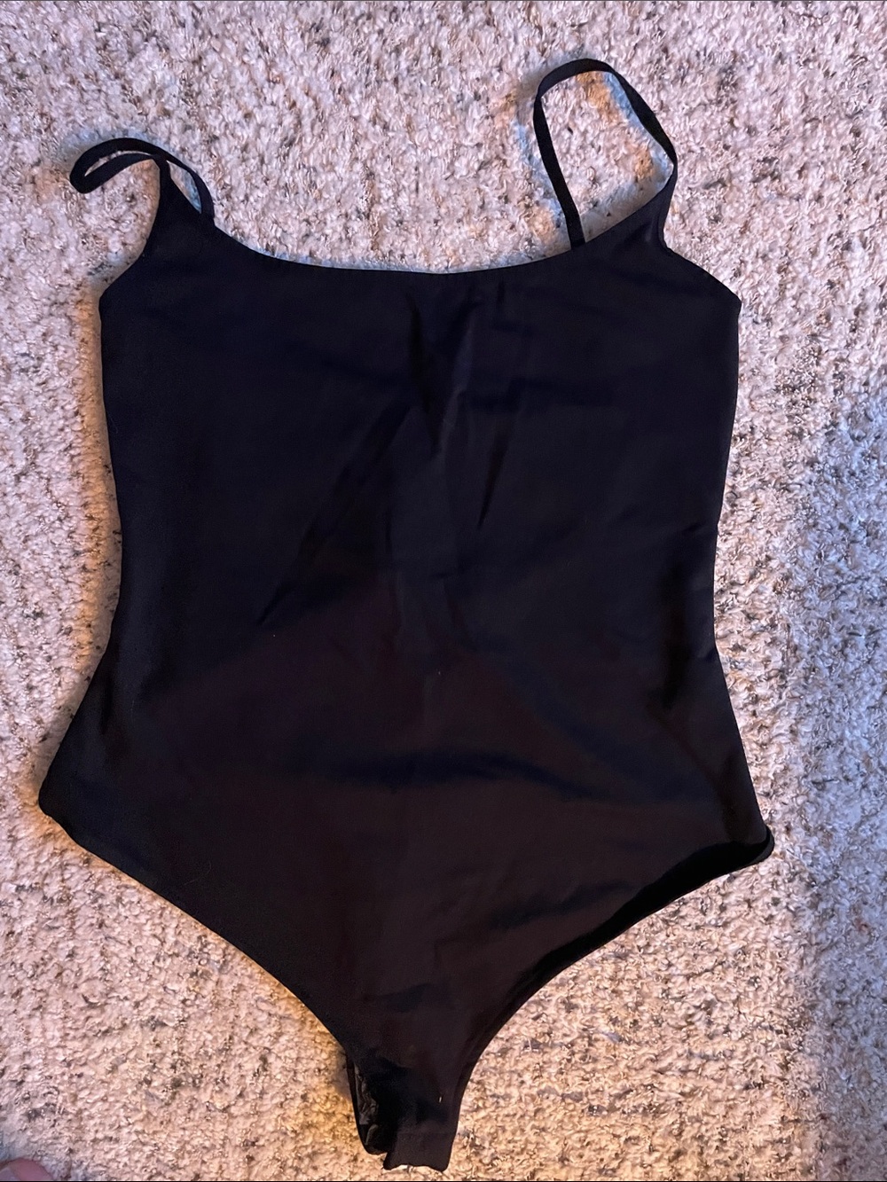 Free People Black Spaghetti Strap Bodysuit - Simple One-Piece